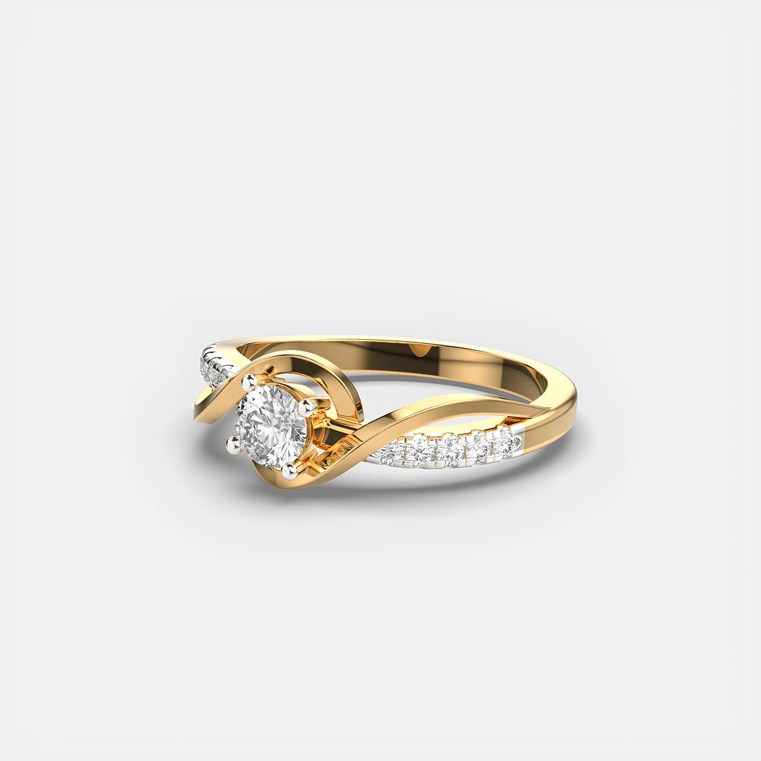 Elegant Twisted Diamond Ring – 14K Solid Gold with EF VS/SI Lab-Created Diamond | Anniversary or Wedding Band