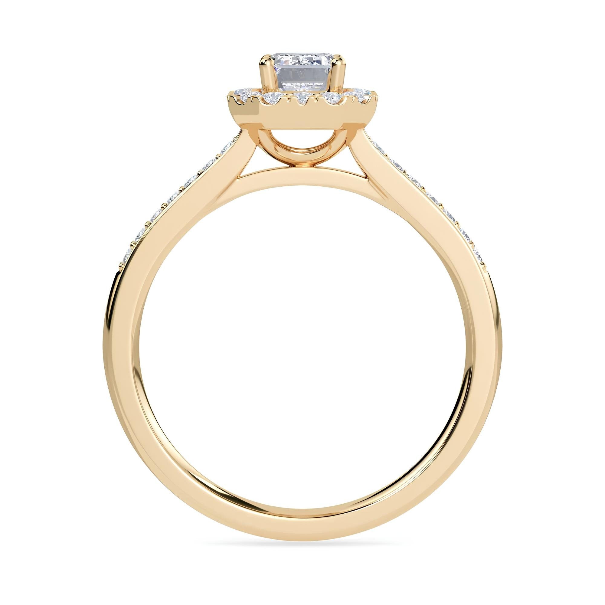 Sparkling Emerald Halo Engagement Ring – 1.00 CT EF VS/SI IGI Certified Lab-Grown Diamond in 14K Gold