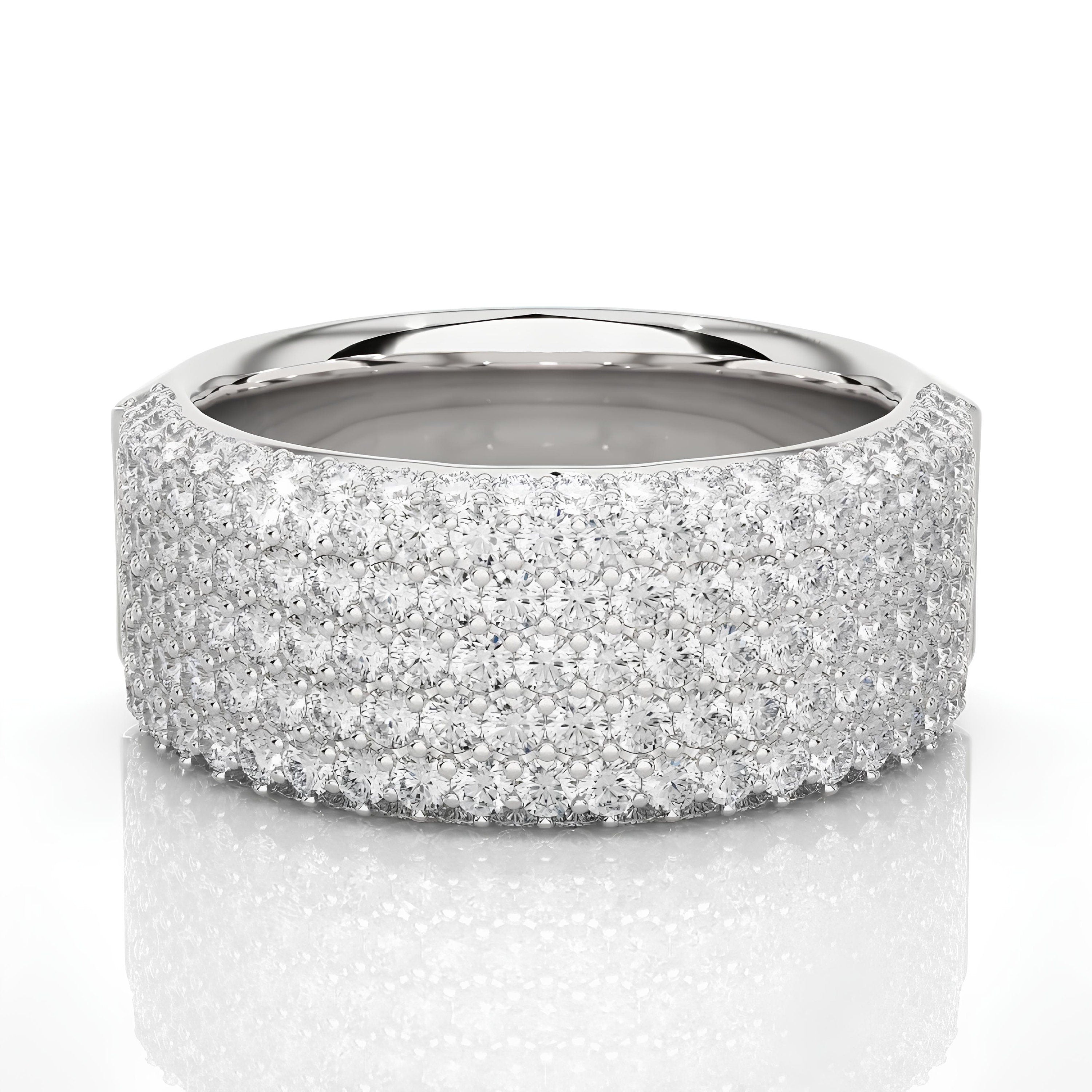 2.00 Carat Lab-Grown EF VS Diamond Cluster Eternity Wedding Band
