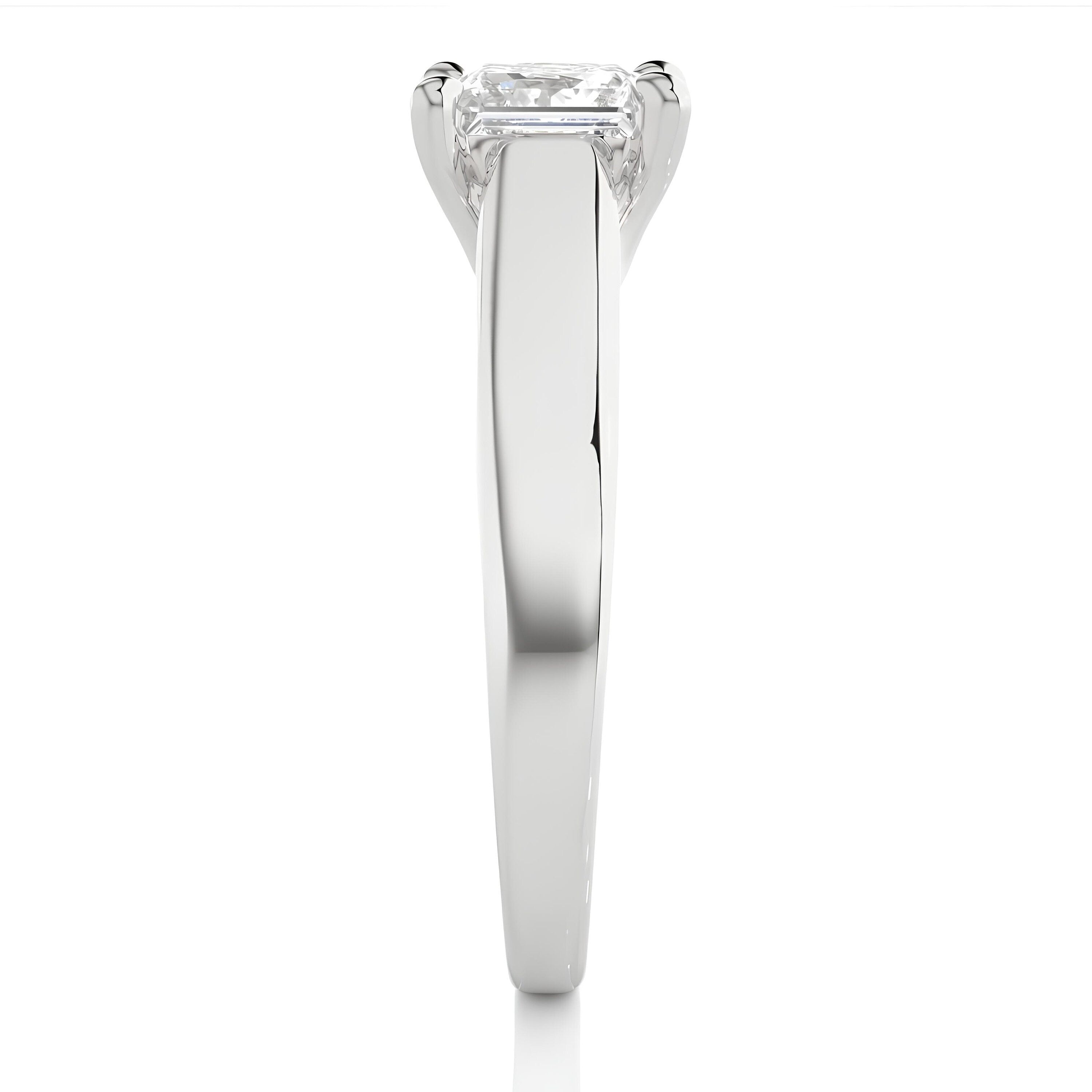 Certified 1.50 Ct Princess Cut Lab-Grown Diamond Solitaire Engagement Ring / EF VS/SI Conflict-Free Diamond / 14K Real Gold Anniversary & Wedding Ring