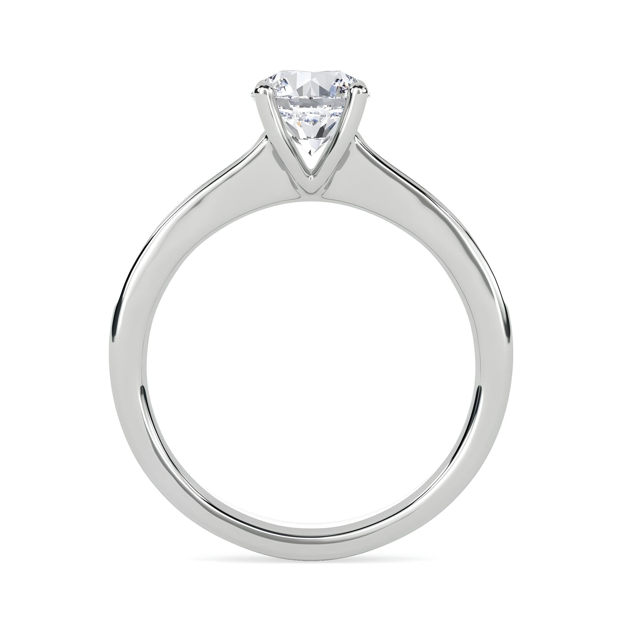 1.00 TCW Round Cut EF VS/SI Lab-Grown Diamond Ring – Platinum Engagement or Wedding Band for Women, Anniversary Gift