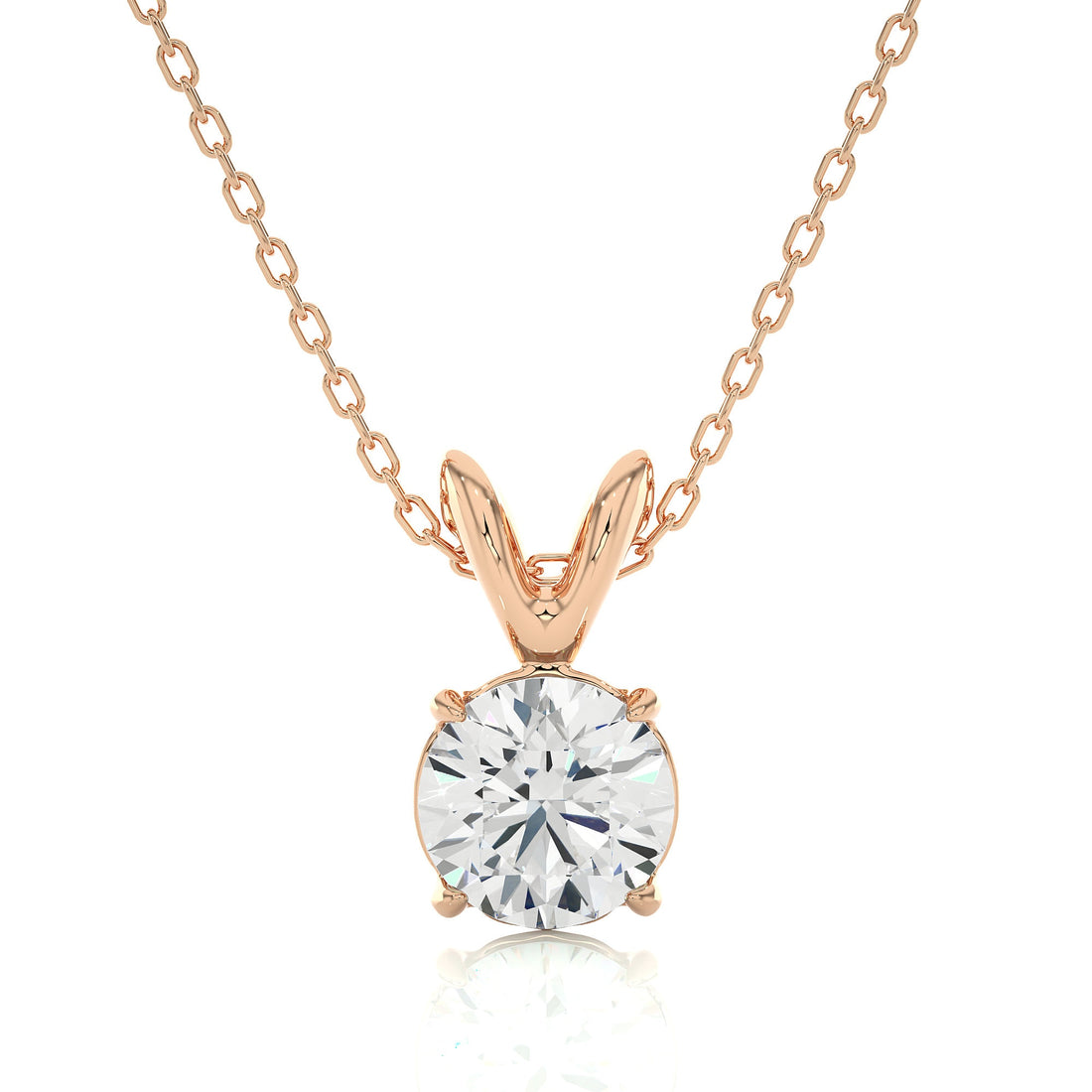 Elegant Lab-Grown Diamond Pendant for Women IGI Certified 0.25 to 2.00 CT Round Diamond in 14K Gold Perfect for Anniversaries & Special Occasions