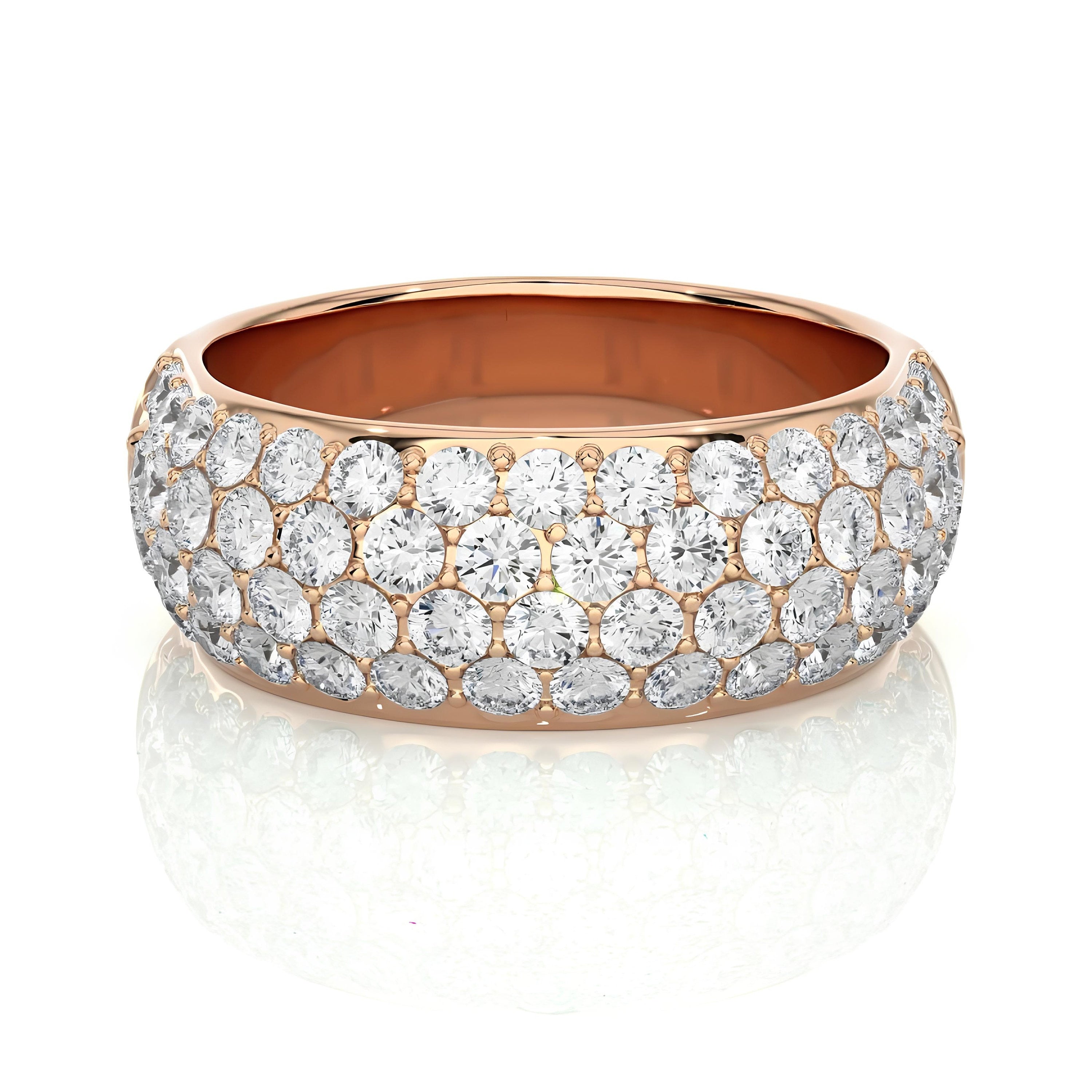 1.90 Carat Lab-Grown Diamond Cluster Eternity Wedding Band – Unique Diamond Ring 14K Gold