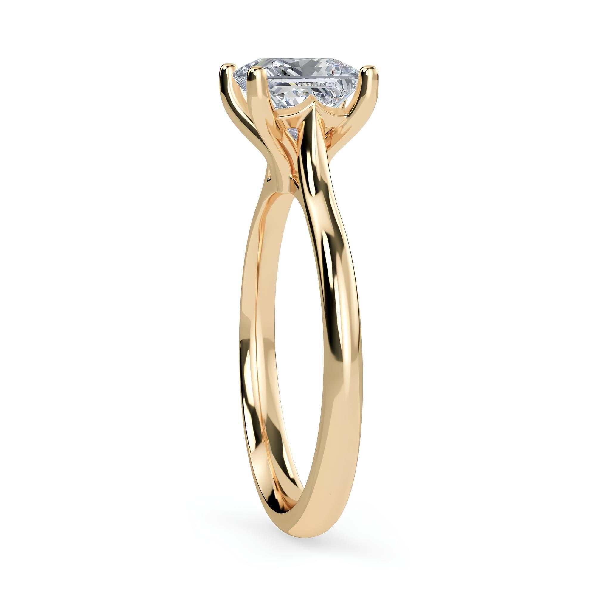 1.00 CT EF VS/SI Princess Cut Lab-Grown Diamond Solitaire Engagement Ring – 14K Solid Gold Wedding Ring