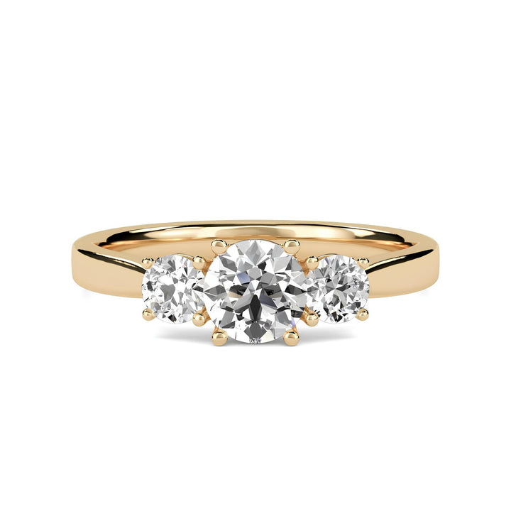 3 Stone Round Diamond Engagement Ring, GH SI Lab Grown Diamond Ring, Promise Ring, Wedding Ring, Diamond Ring for Her, Gift For Her