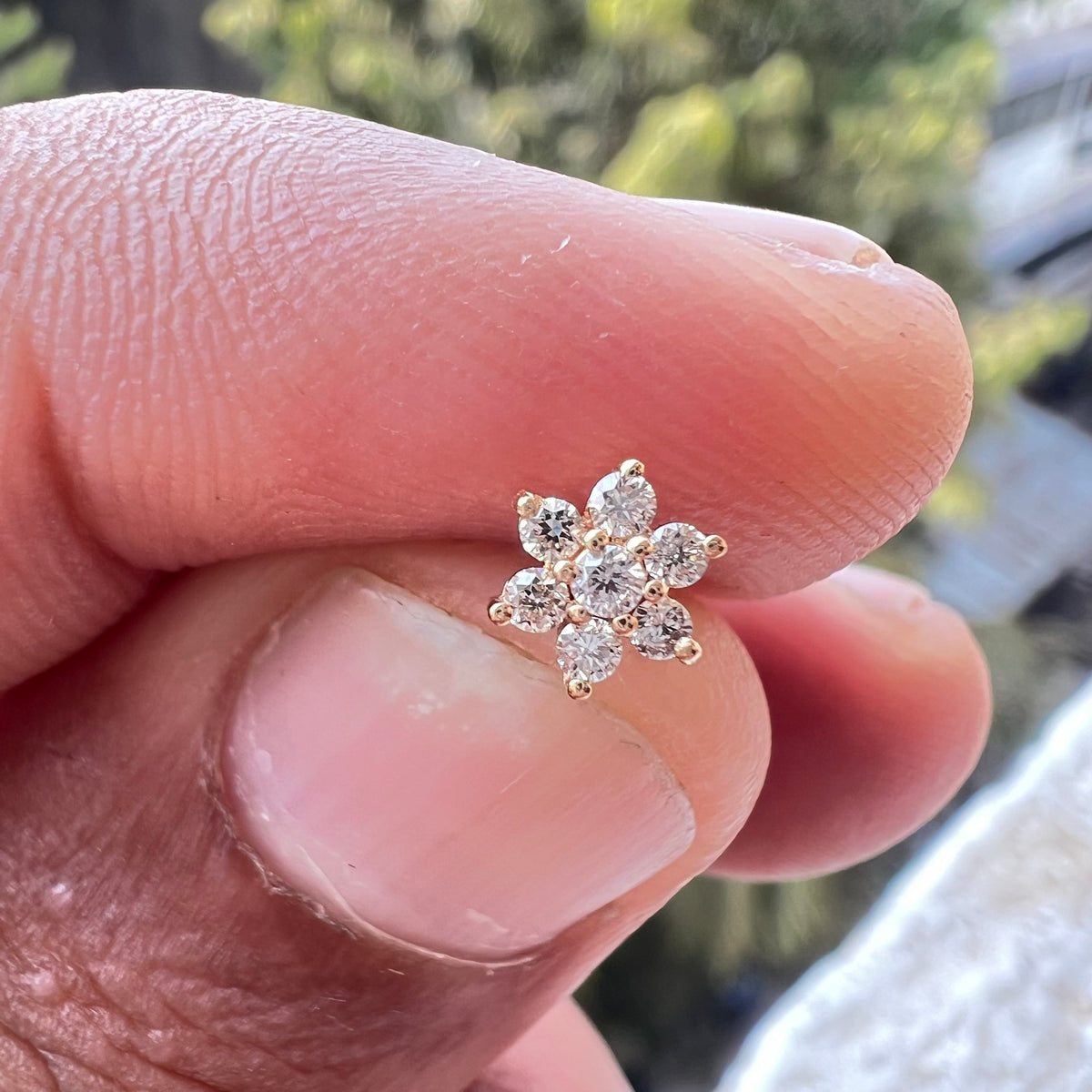 Small White Gold Nose Screw Diamond Nose Pins White Gold Nose