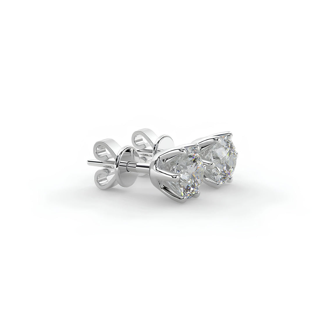 Dazzling Lab Grown Diamond Stud Earrings -Sparkling 6 Prong Round Cut Design,Perfect for Wedding, Engagement,Birthday, and Anniversary Gifts