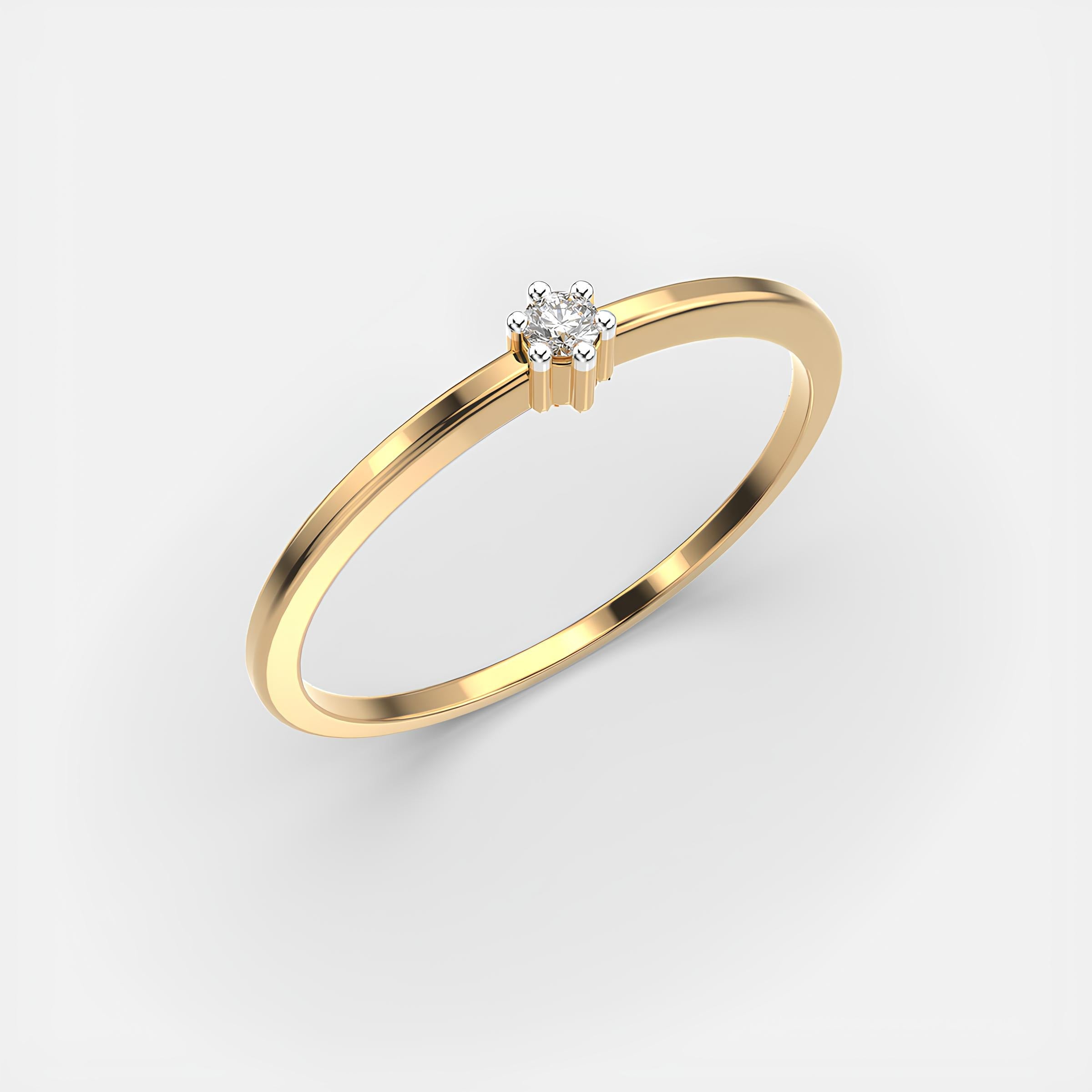 Certified Round Cut Lab-Grown EF VS/SI Diamond Solitaire Engagement Ring 14K Solid Gold Wedding Band