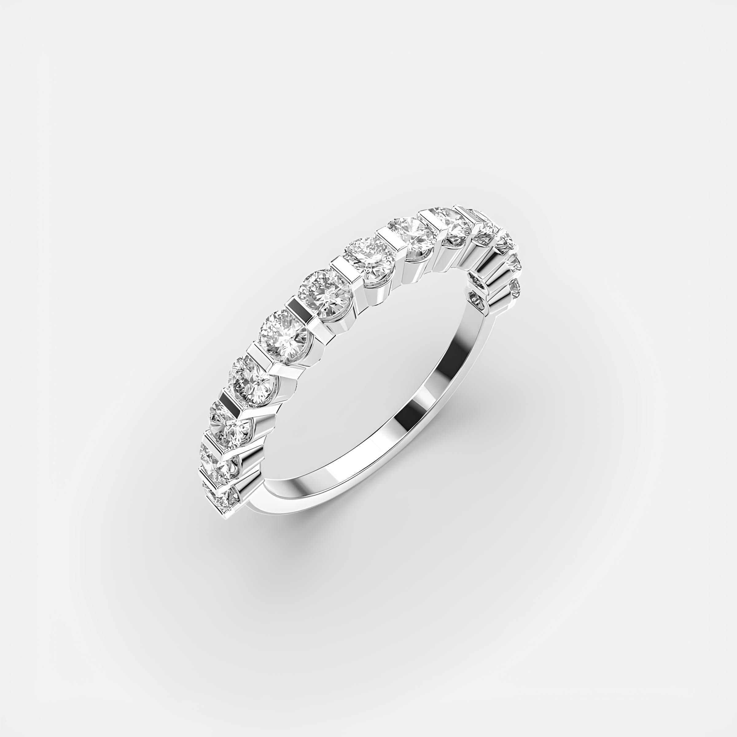 14K Gold Round EF VS/SI Lab-Created Diamond Full Eternity Wedding Band & Engagement Ring