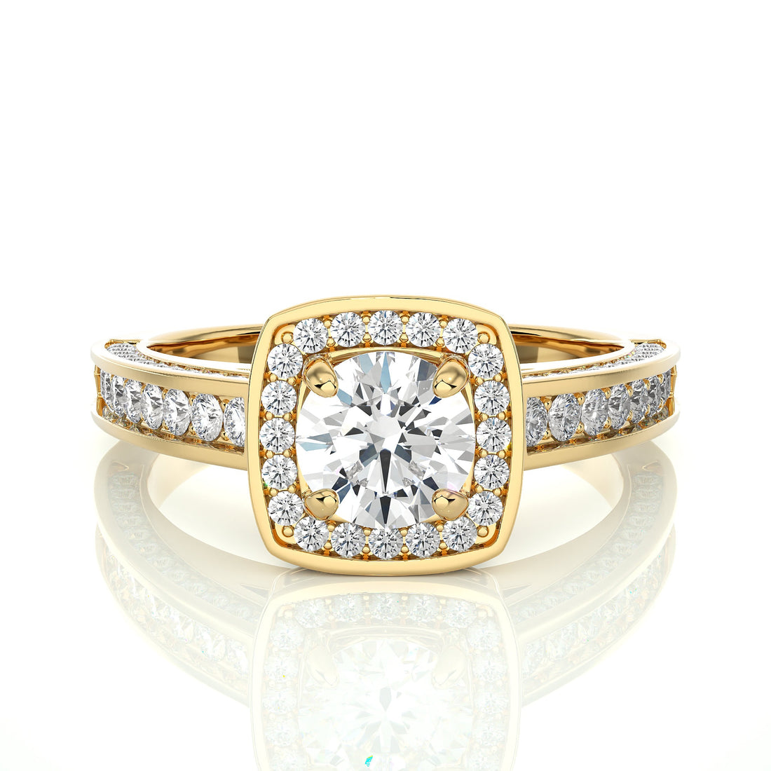 Timeless Elegance: Certified Lab Grown Diamond Vintage Wedding Ring with Hidden Halo 1.42 CT / Luxe Solid Gold Engagement & Anniversary Ring