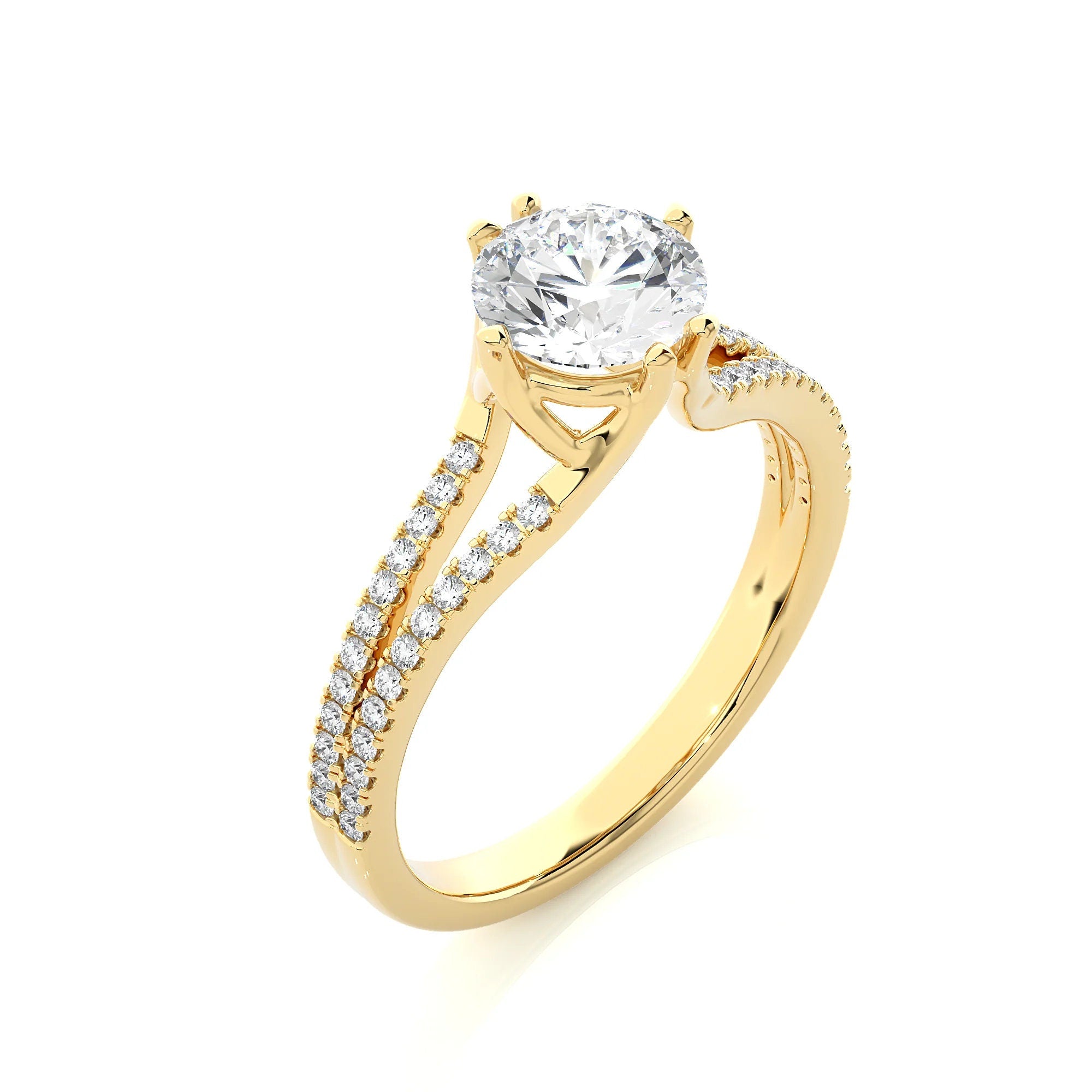 1.30 Ct IGI Certified EF VS/SI Lab Grown Diamond Solitaire Engagement Ring with 6-Prong Setting 14K Gold & Platinum