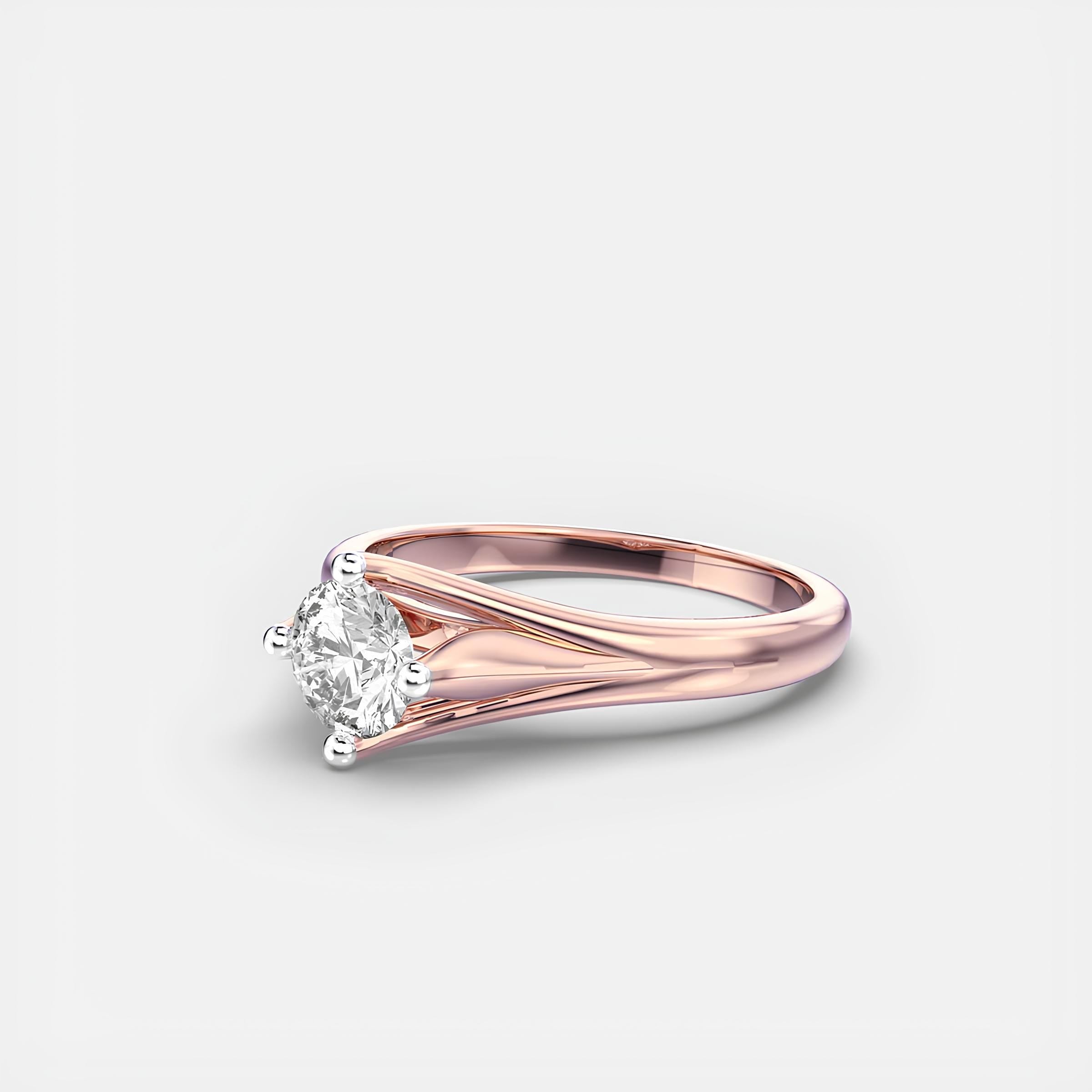 1.00 Carat Round Cut EF VS/SI Lab-Grown Diamond Solitaire Ring – Women’s Engagement or Anniversary Ring in 14K Gold