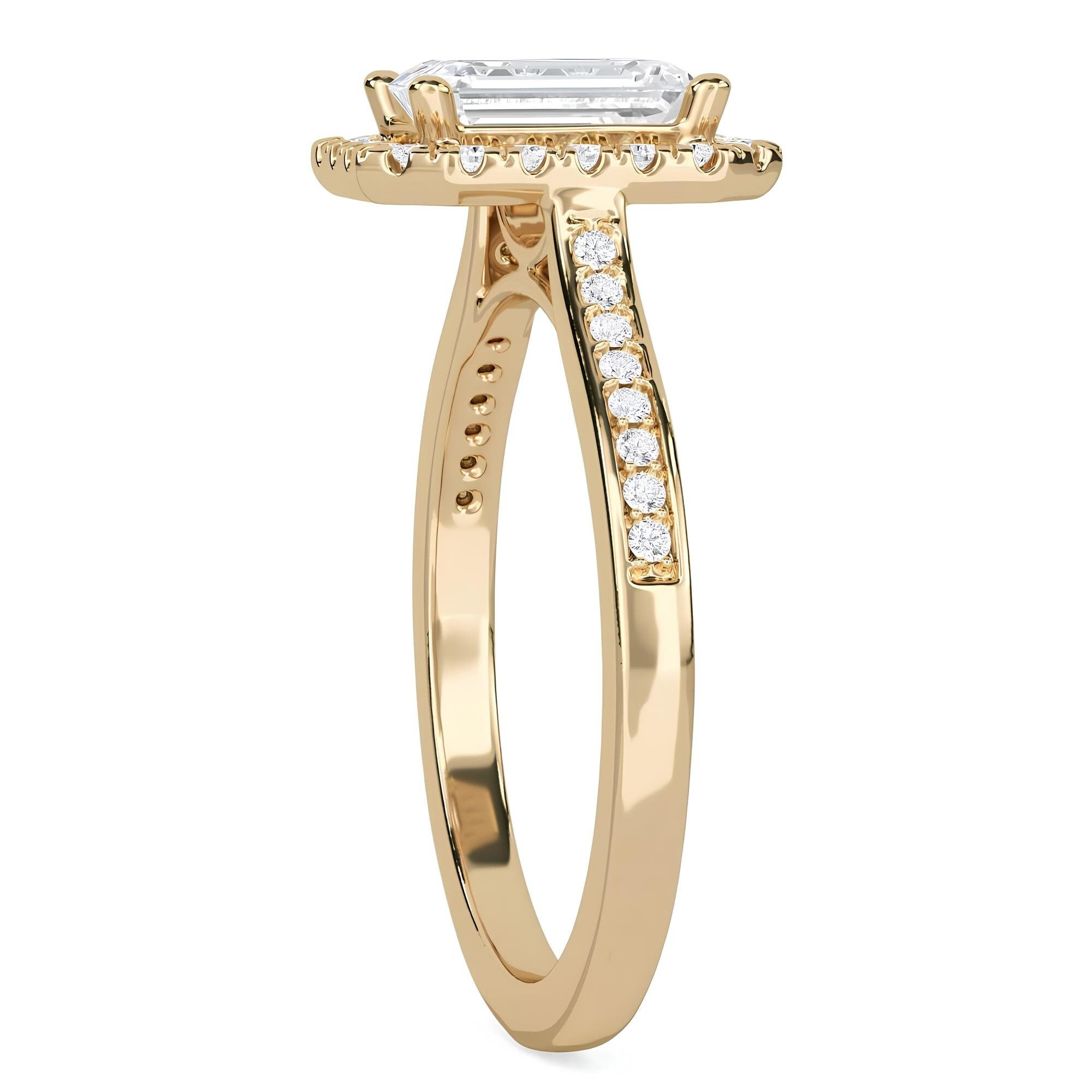 Stunning 1.00 CT EF VS/SI Lab-Grown Emerald Diamond Halo Ring in 14K Solid Gold IGI Certified Engagement or Wedding Ring