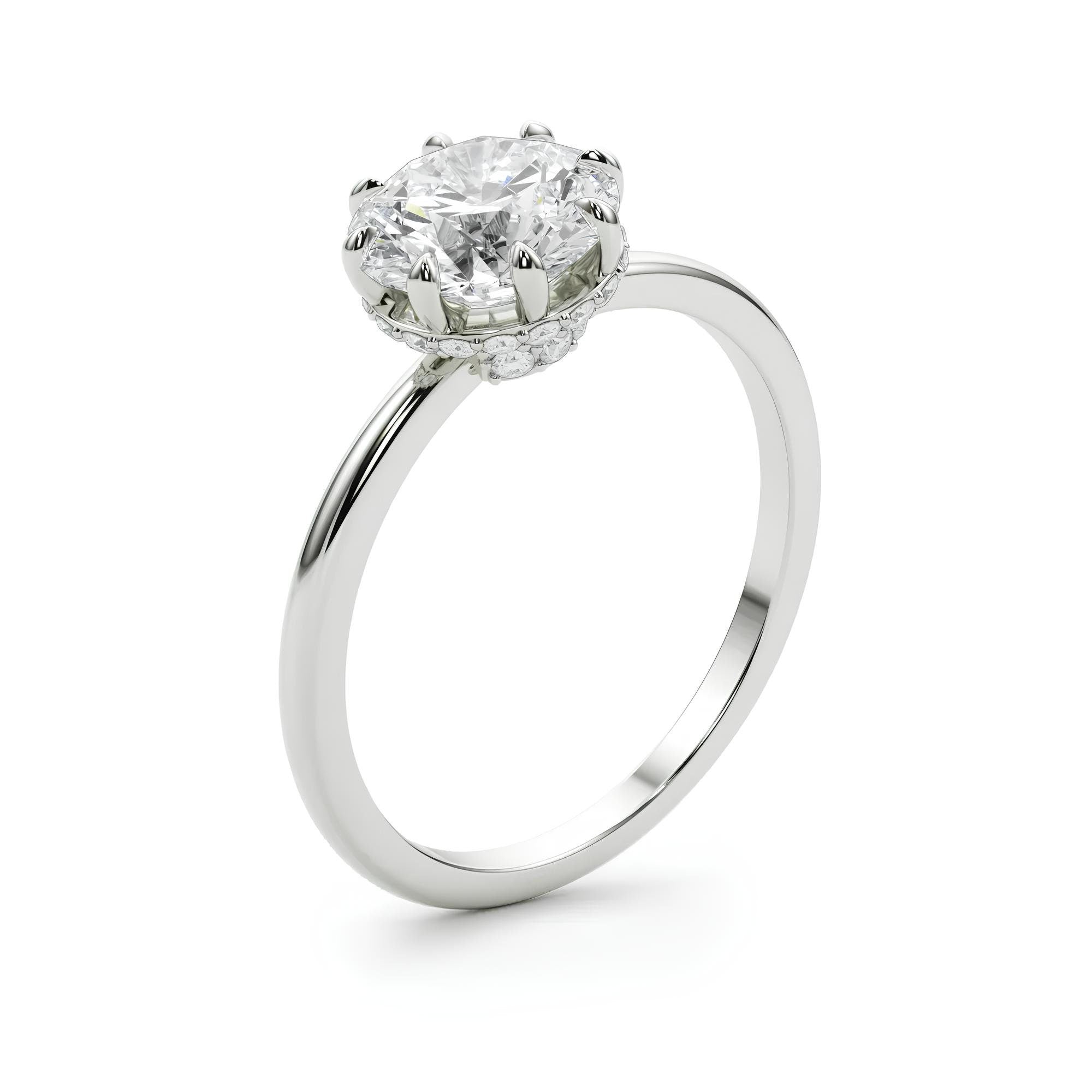 1.50 Carat Certified VS/SI Lab-Grown Diamond Hidden Halo Vintage Engagement Ring – 14K Solid Gold Wedding, Anniversary, or Promise Ring