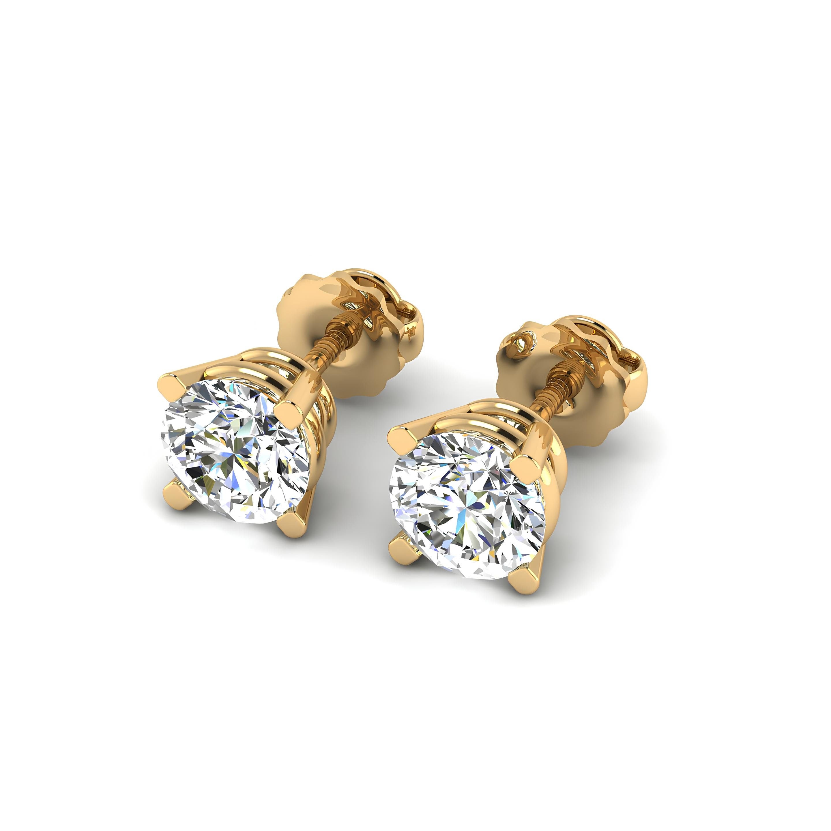 0.25 - 4.00 Carat Round Cut Lab Grown Diamond Wedding Earrings, Round Diamond Studs, Stud Earrings for Women, Birthday / Anniversary Gifts