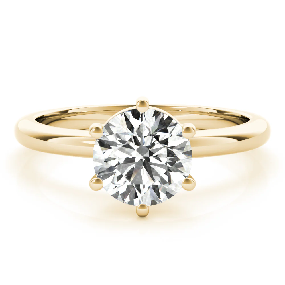 Certified 1.00 CT Round Cut EF VS/SI Lab Grown Diamond Anniversary Ring 925 Sterling Silver With Vermeil Gold