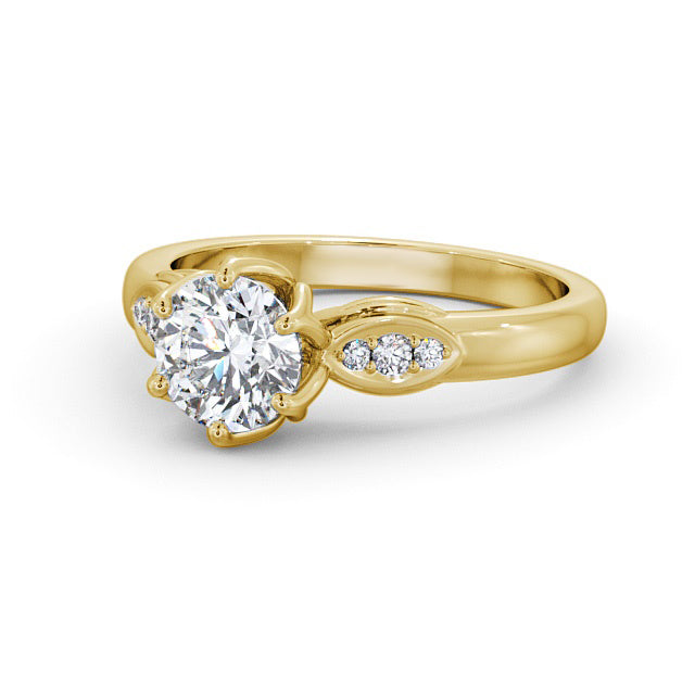 Certified 1.08 CT Round Cut EF VS/SI Lab Grown Diamond Engagement & Wedding Ring 925 Sterling Silver With Vermeil Gold