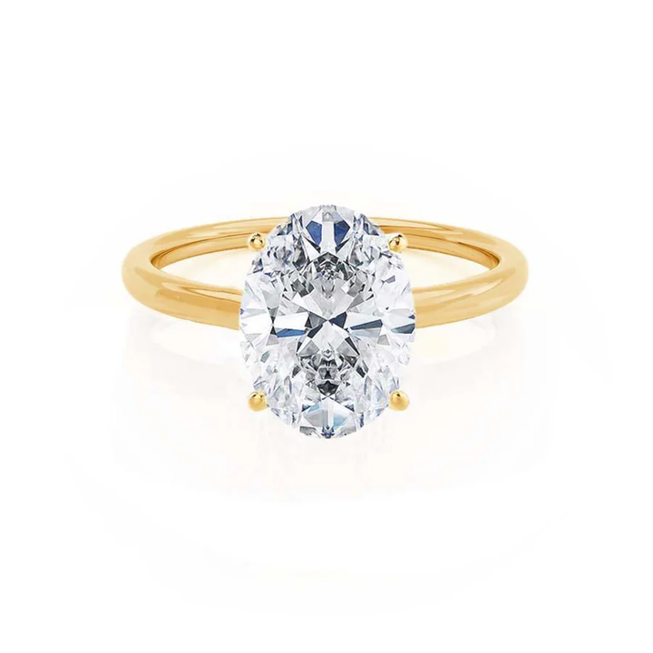 Certified 1.00 CT Oval Cut EF VS/SI Lab Grown Diamond Nordic Gold Engagement Ring (Demi -Fine)