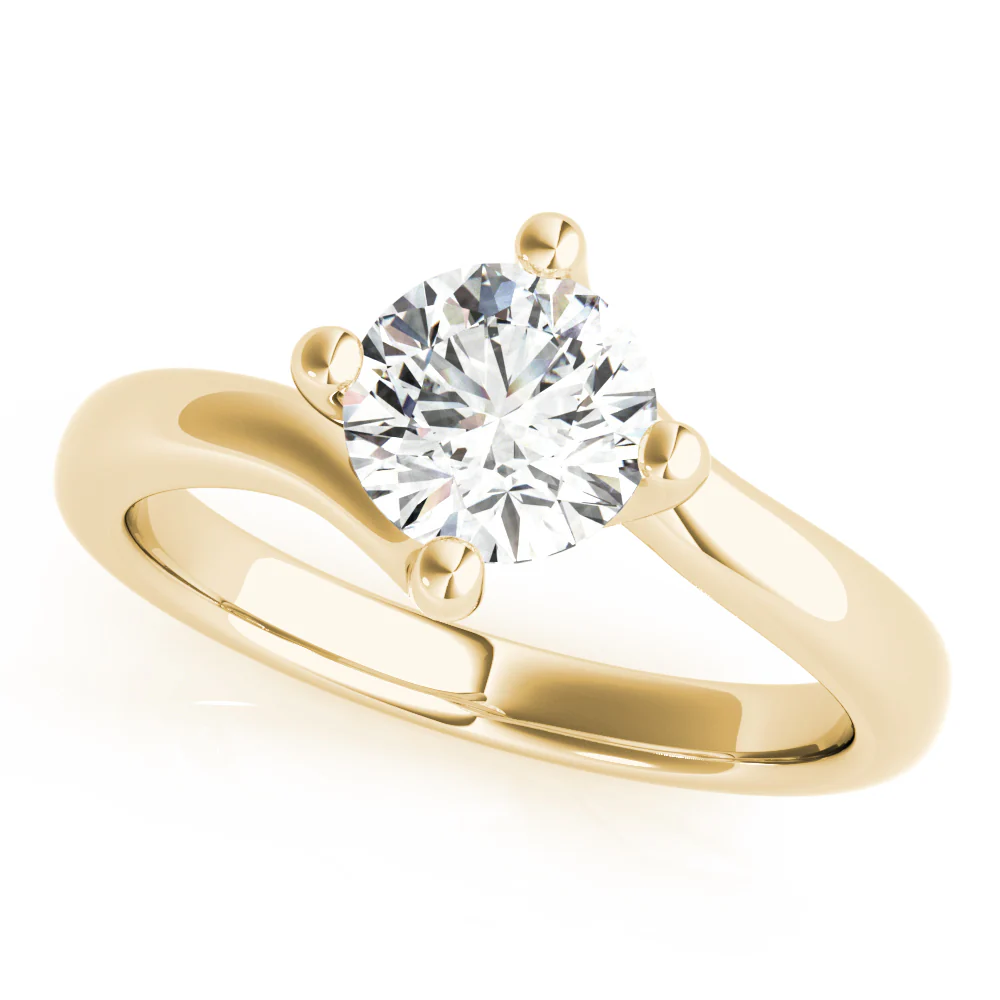 Certified 1.00 CT Round Cut EF VS/SI Lab Grown Diamond Engagement Ring 925 Sterling Silver With Vermeil Gold