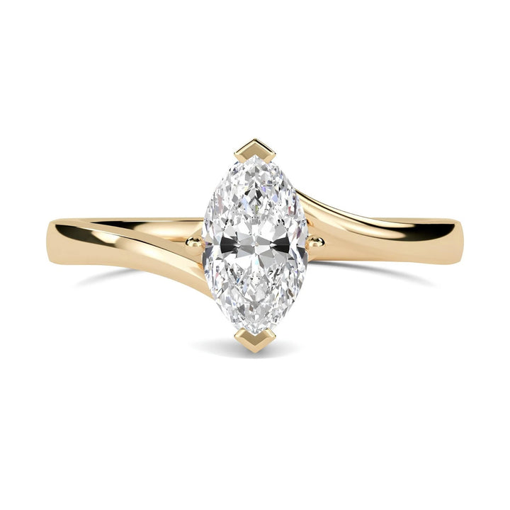 Certified 1.00 CT Marquise Cut EF VS/SI Lab Grown Diamond Nordic Gold Engagement Ring (Demi-Fine)