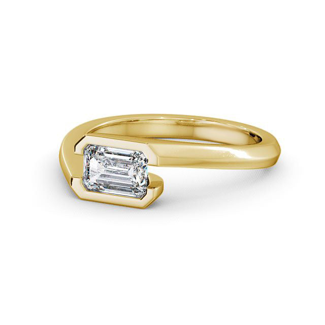 Certified 1.00 CT Emerald Cut Lab Grown Diamond Nordic Gold Engagement & Wedding Ring (Demi -Fine)