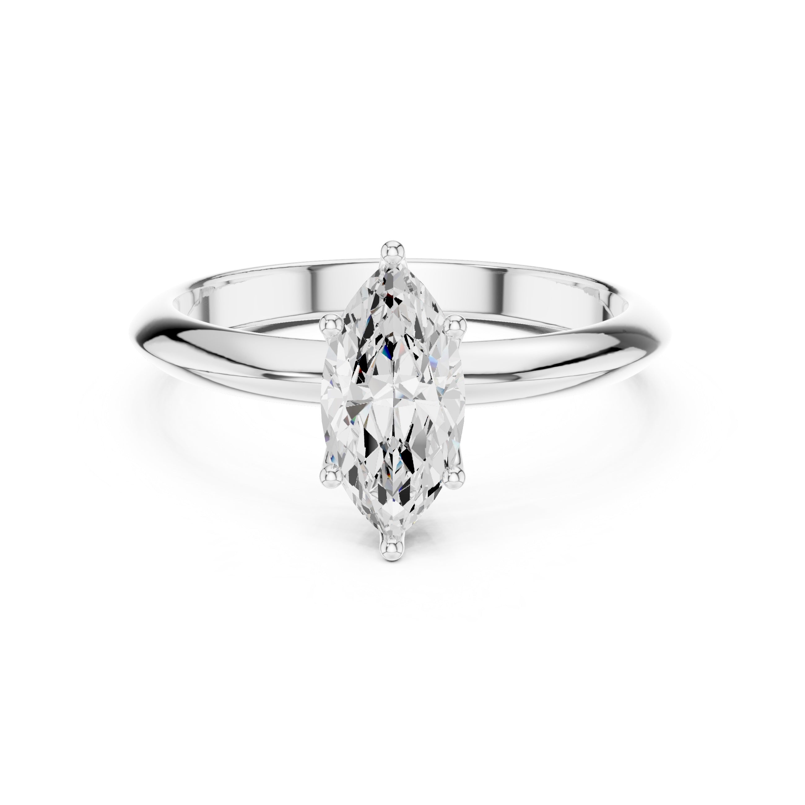 1.00 CTW Marquise Cut EF VS/SI Lab-Grown Diamond Ring Engagement or Wedding Ring for Women in 14K Gold or Platinum, Perfect Anniversary Gift