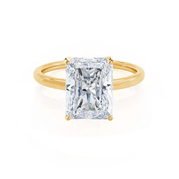 Certified 1.00 CT Radiant Cut EF VS/SI Lab Grown Diamond Engagement Ring 925 Sterling Silver With Vermeil Gold