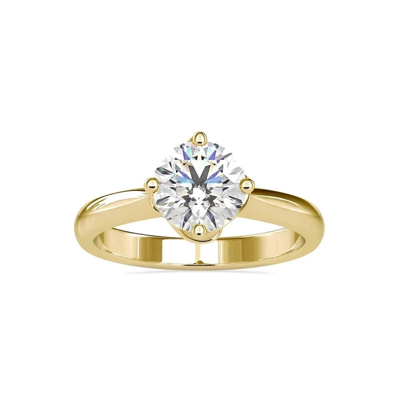 1 CT Certified EF VS/SI Lab Grown Diamond Wedding Ring 925 Sterling Silver With Vermeil Gold