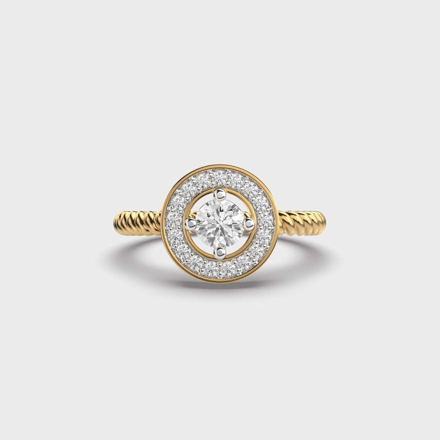 Certified 0.70 CT Round Cut EF VS/SI Lab Grown Diamond Engagement Ring 925 Sterling Silver With Vermeil Gold