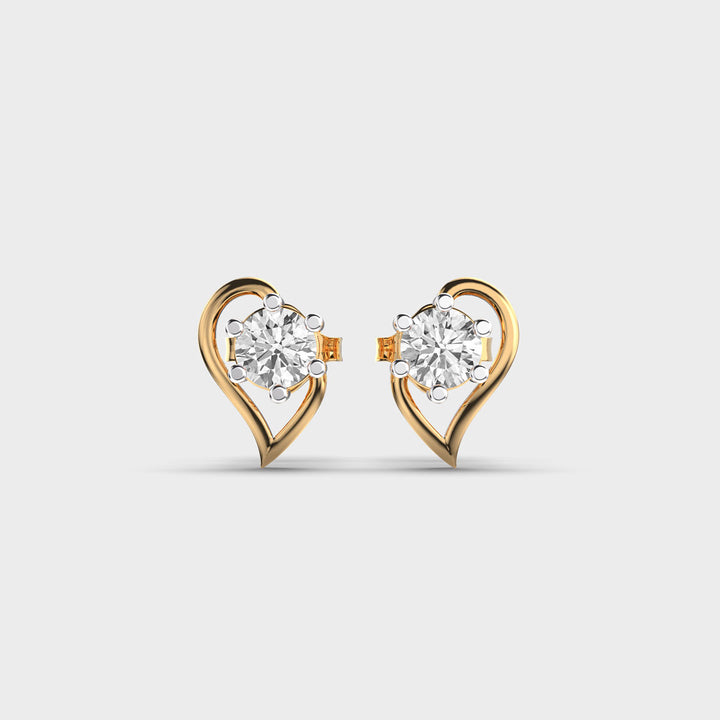 1.00 CT Round Cut Certified VS/SI Lab Grown Diamond Nordic Gold Stud Earrings (Demi-Fine)
