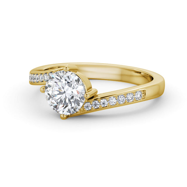 Certified 1.14 CT Round Cut VS/SI Lab Grown Diamond Women's Wedding Ring 925 Sterling Silver With Vermeil Gold