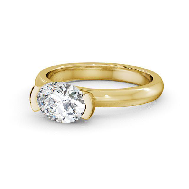 Engagement & Wedding Ring Certified 1.00 CT Oval Cut Lab Grown Diamond Nordic Gold (Demi -Fine)