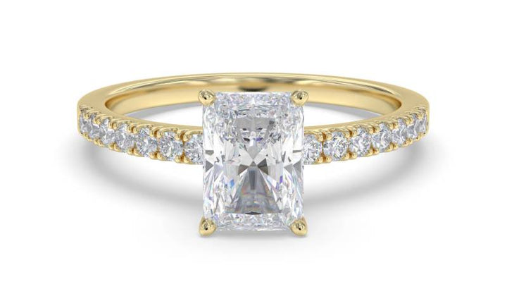 Certified 1.14 CT Radiant Cut EF VS/SI Lab Grown Diamond Nordic Gold Engagement Ring (Demi -Fine)
