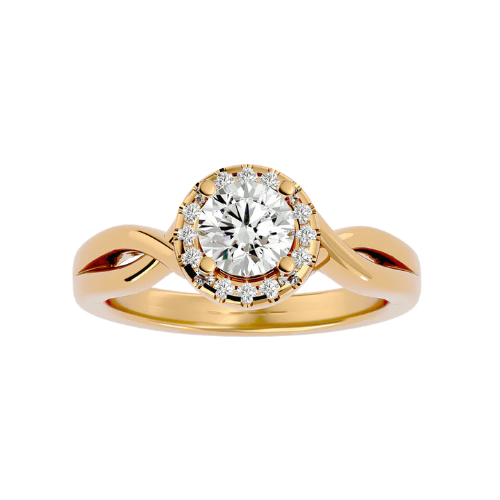 Certified 1.16 CT Round Cut EF VS/SI Lab Grown Diamond Nordic Gold Prong Set Engagement Ring (Demi -Fine)