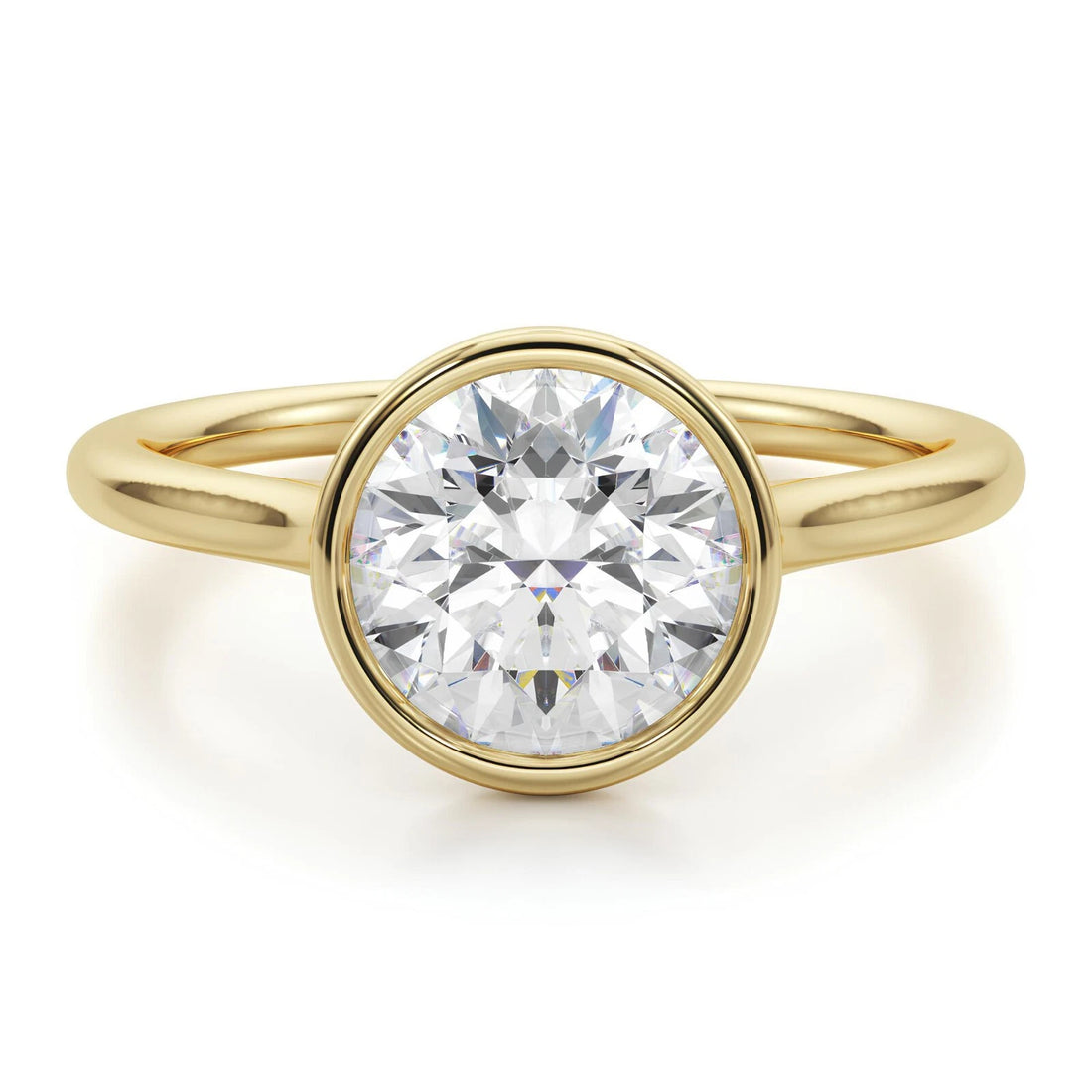 1.00 CT Certified VS/SI Lab Grown Diamond Nordic Gold Bezel Set Ring (Demi-Fine)
