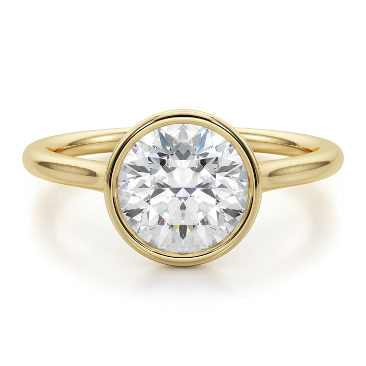 1.00 CT Certified VS/SI Lab Grown Diamond Nordic Gold Bezel Set Ring (Demi-Fine)