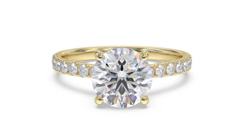 Certified 1.14 CT Round Cut EF VS/SI Lab Created Diamond Engagement Ring 925 Sterling Silver With Vermeil Gold