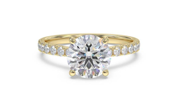 Certified 1.14 CT Round Cut EF VS/SI Lab Created Diamond Nordic Gold Engagement Ring (Demi -Fine)