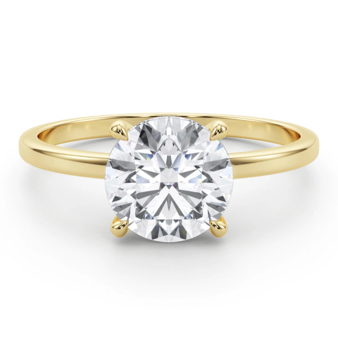1 CT Round Cut Certified VS/SI Lab Grown Diamond Engagement Ring 925 Sterling Silver With Vermeil Gold