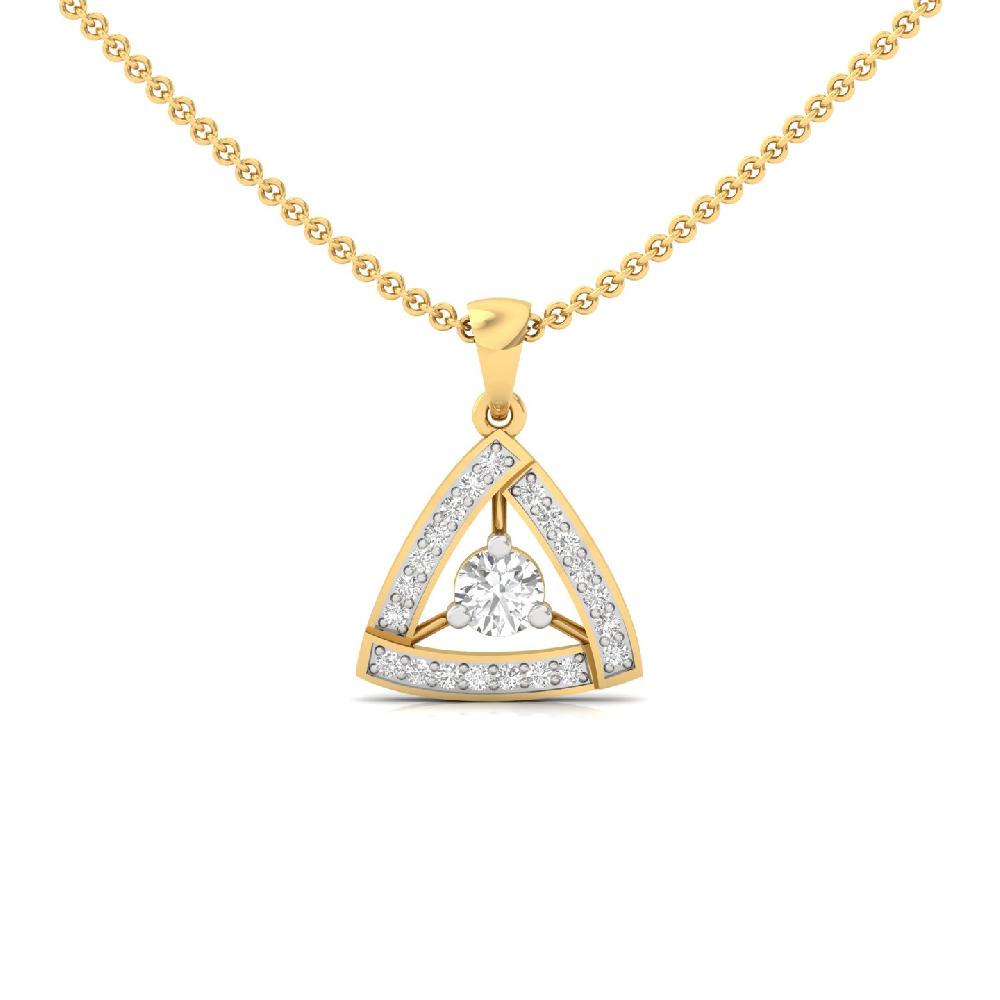 0.75 CT Round Cut EF VS/SI Lab Grown Diamond Cluster Pendant 925 Sterling Silver With Vermeil Gold (Without Chain)