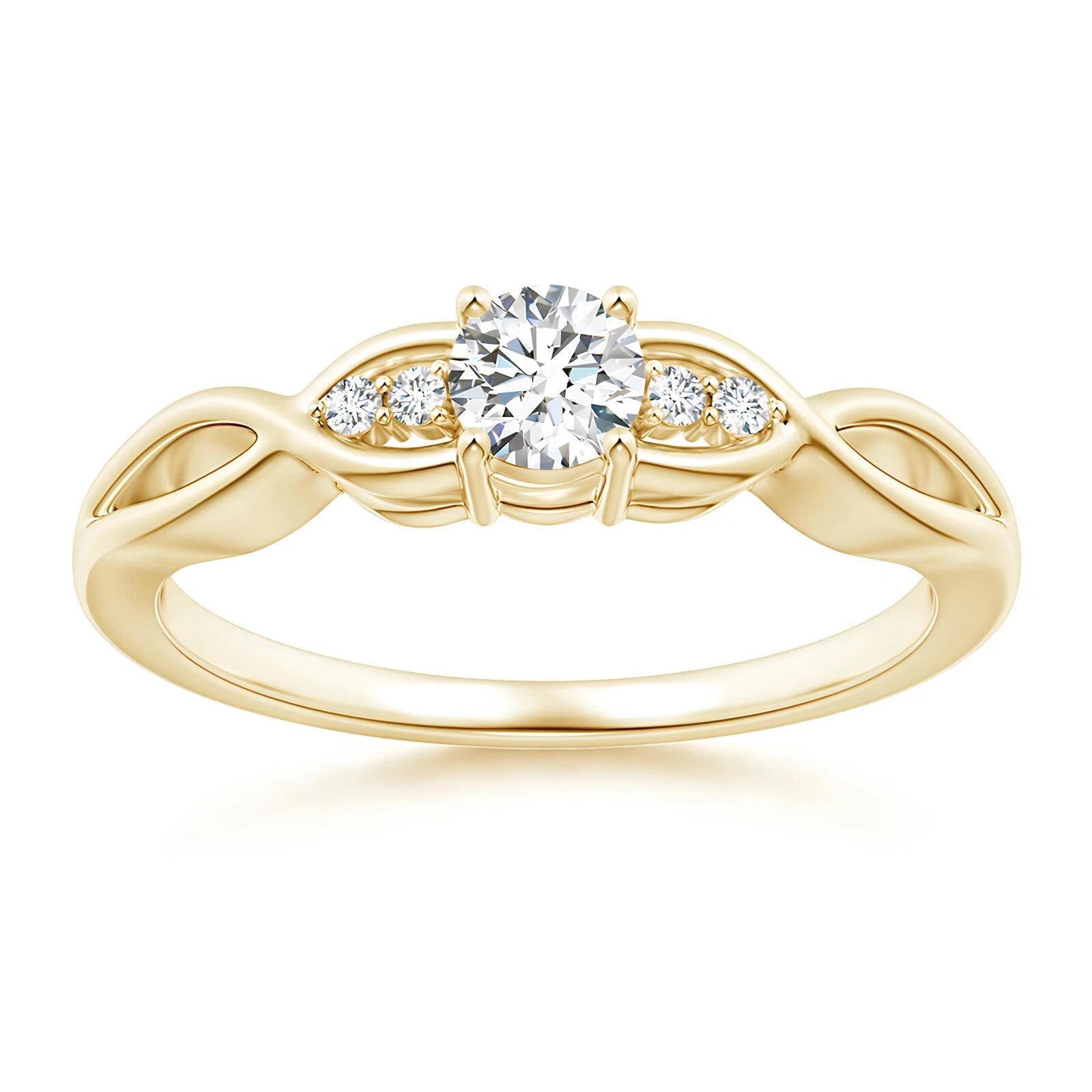 Certified 1.04 CT EF VS/SI Lab Grown Diamond Engagement Ring 925 Sterling Silver With Vermeil Gold