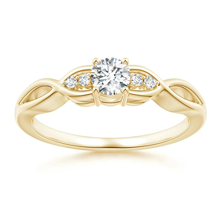 Certified 1.04 CT EF Lab Grown Diamond Nordic Gold Engagement Ring (Demi-Fine)