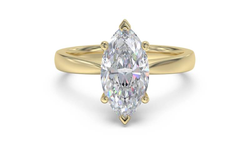 Certified 1.00 CT Marquise Cut EF VS/SI Lab Grown Diamond Engagement Ring 925 Sterling Silver With Vermeil Gold