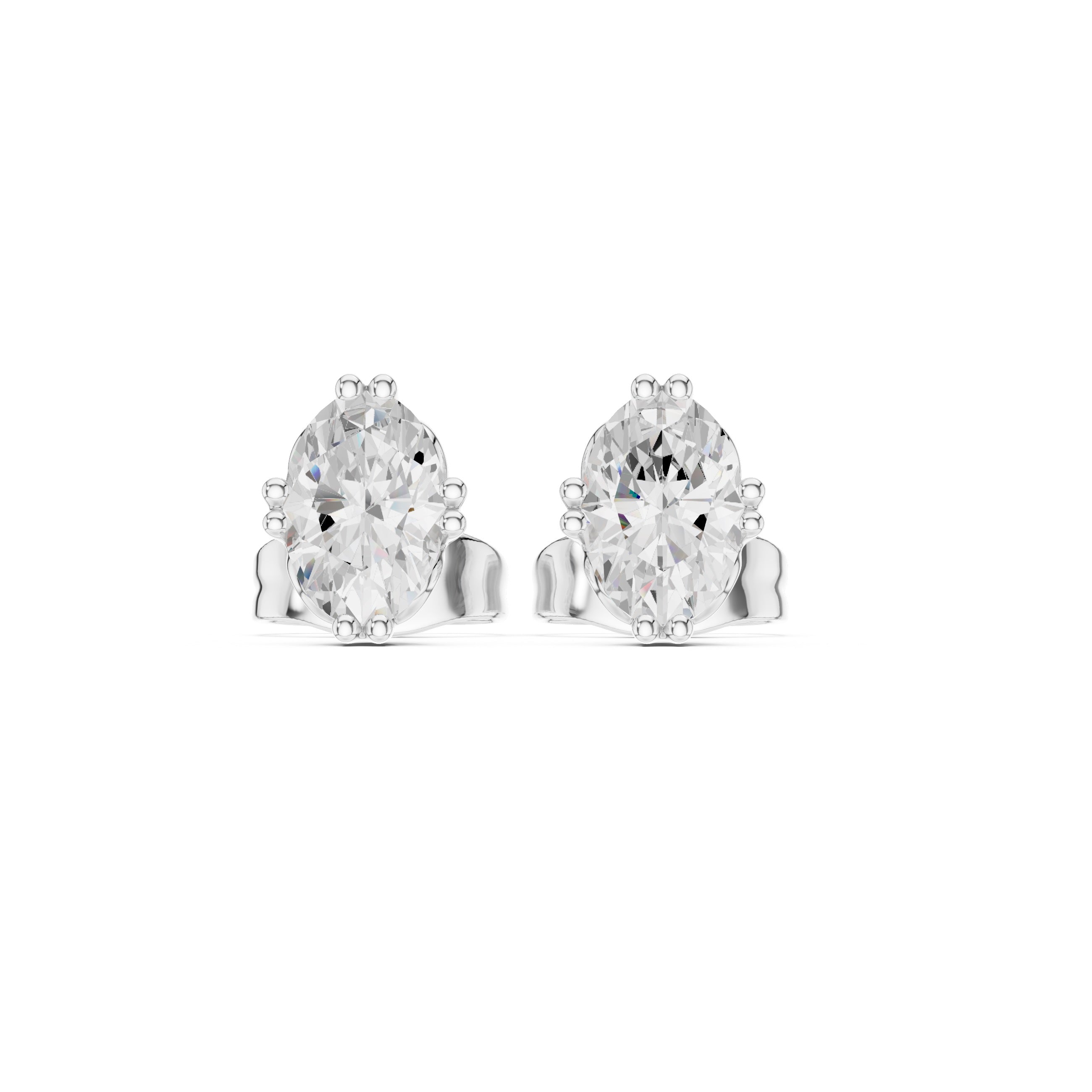 Oval Cut Lab-Grown Diamond Stud Earrings 14K Gold Wedding Earrings for Women Birthday & Anniversary Gift