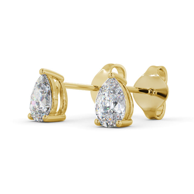Certified 1.00 CT Pear Cut EF VS/SI Lab Grown Diamond Nordic Gold Prong Set Stud Women's Earrings (Demi-Fine)
