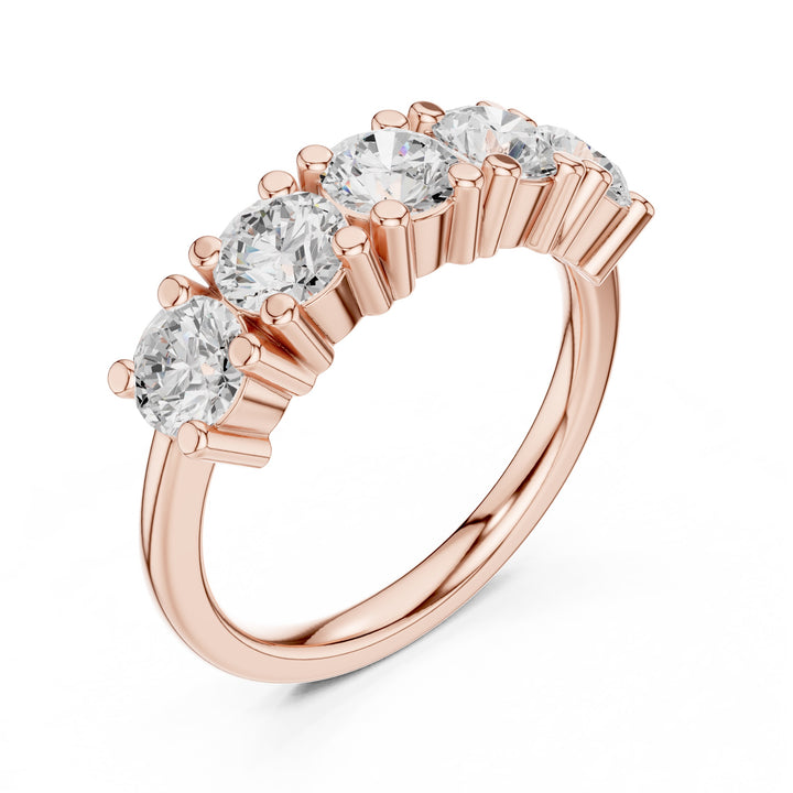 Lab Diamond Wedding Band, Round Brilliant EF/VS Matching Band with Engagement Ring, Stacking Band Gift 14K Gold