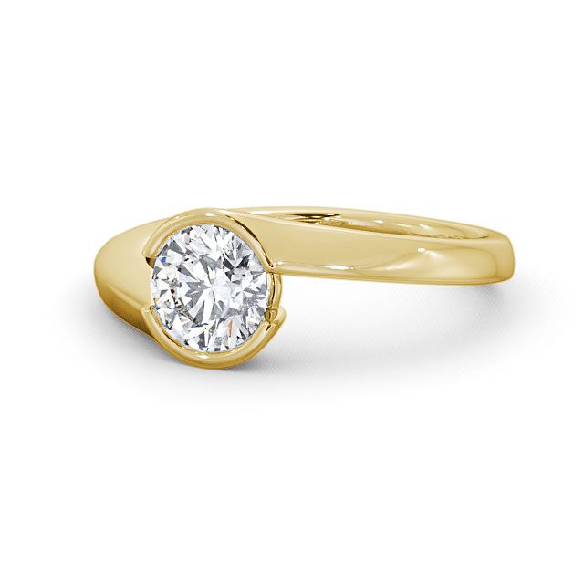 Engagement & Wedding Ring (Certified Round Cut 1.00 CT VS/SI Lab Grown Diamond Nordic Gold Demi-Fine)