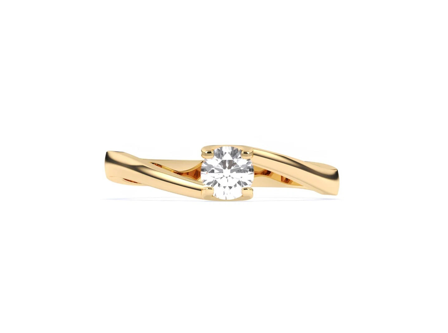0.50 CT Round Cut Certified EF VS/SI Lab Grown Diamond Ring 925 Sterling Silver With Vermeil Gold