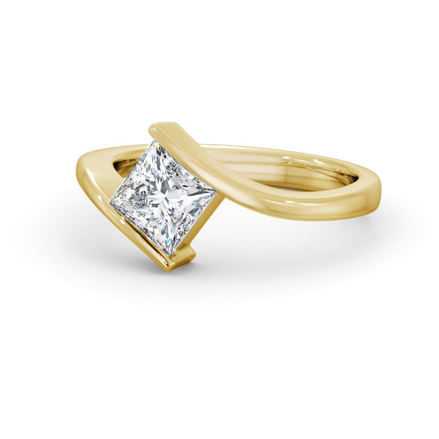 Certified 1.00 CT Princess Cut EF VS/SI Lab Grown Diamond Wedding Ring 925 Sterling Silver With Vermeil Gold