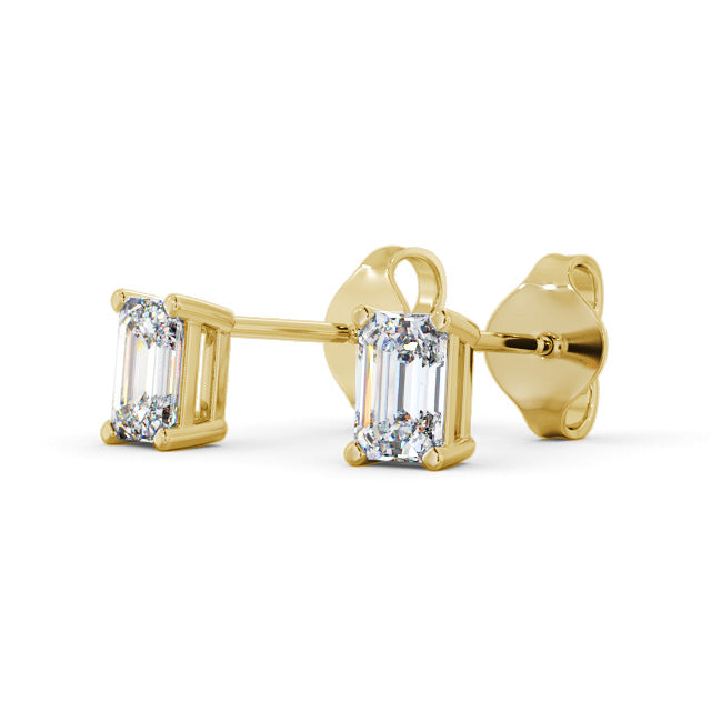 Certified 1.00 CT Emerald Cut EF VS/SI Lab Grown Diamond Nordic Gold Prong Set Stud Women's Earrings (Demi-Fine)